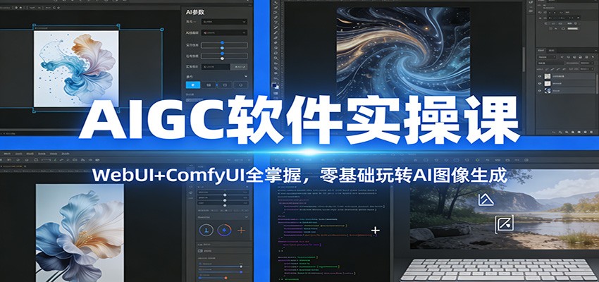 AIGC软件实操课：WebUI+ComfyUI全掌握，零基础玩转AI图像生成-蚂蚁汇资源分享项目网