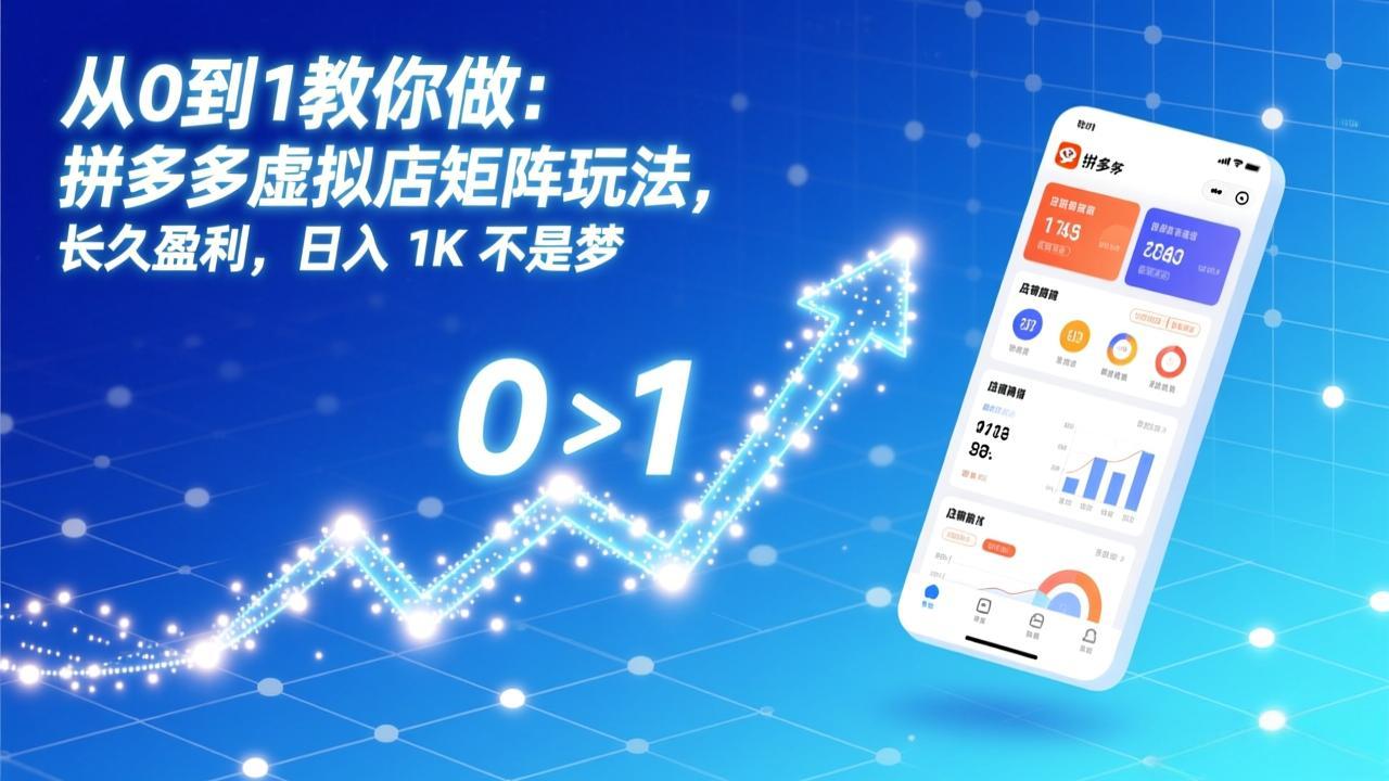 从0到1教你做：拼多多虚拟店矩阵玩法，长久盈利，日入 1K 不是梦-蚂蚁汇资源分享项目网