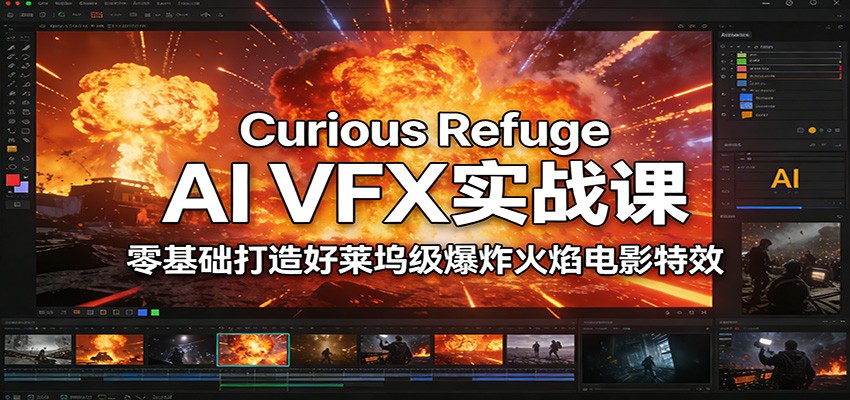Curious Refuge AI VFX实战课，零基础打造好莱坞级爆炸火焰电影特效-蚂蚁汇资源分享项目网