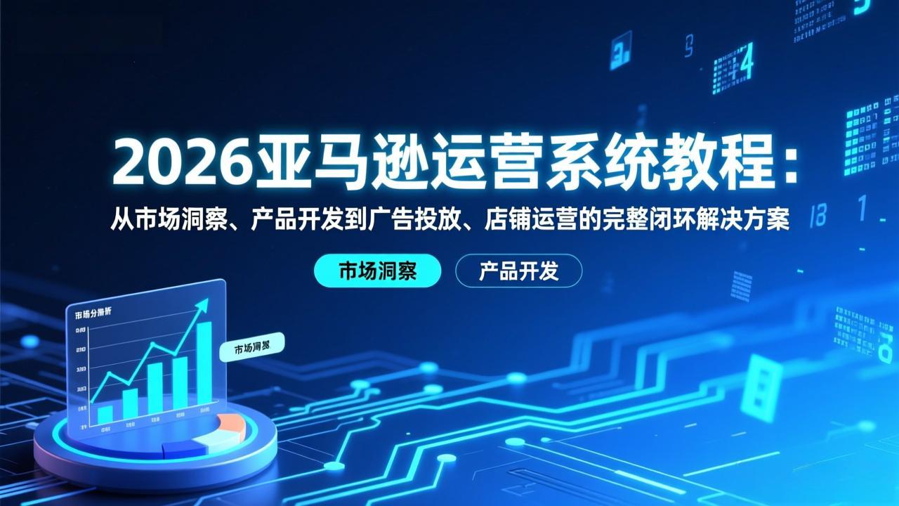 2026亚马逊运营系统教程：从市场洞察、产品开发到广告投放、店铺运营的完整闭环解决方案-蚂蚁汇资源分享项目网