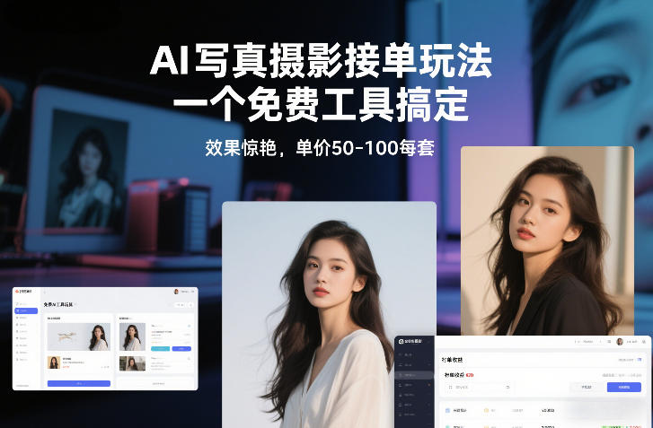 AI写真摄影接单玩法，一个免费工具搞定，效果惊艳，单价50-100每套-蚂蚁汇资源分享项目网