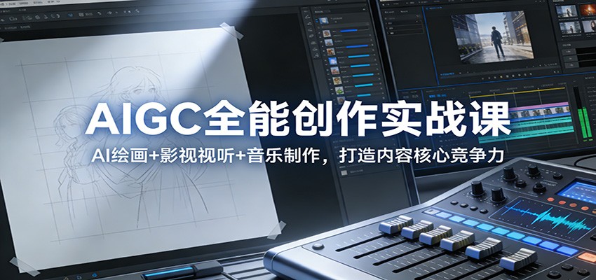AIGC全能创作实战课：AI绘画+影视视听+音乐制作，打造内容核心竞争力-蚂蚁汇资源分享项目网