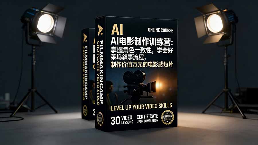 AI电影制作训练营：掌握角色一致性，学会好莱坞叙事流程，制作价值万元的电影感短片-蚂蚁汇资源分享项目网