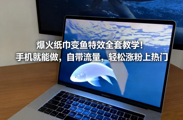 爆火纸巾变鱼特效全套教学！手机就能做，自带流量，轻松涨粉上热门-蚂蚁汇资源分享项目网