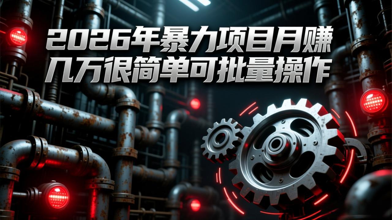 2026年暴力项目月赚几万很简单可批量操作，成本低，利润大-蚂蚁汇资源分享项目网