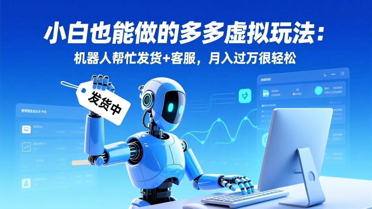 小白也能做的多多虚拟玩法：机器人帮忙发货+客服，月入过万很轻松-蚂蚁汇资源分享项目网