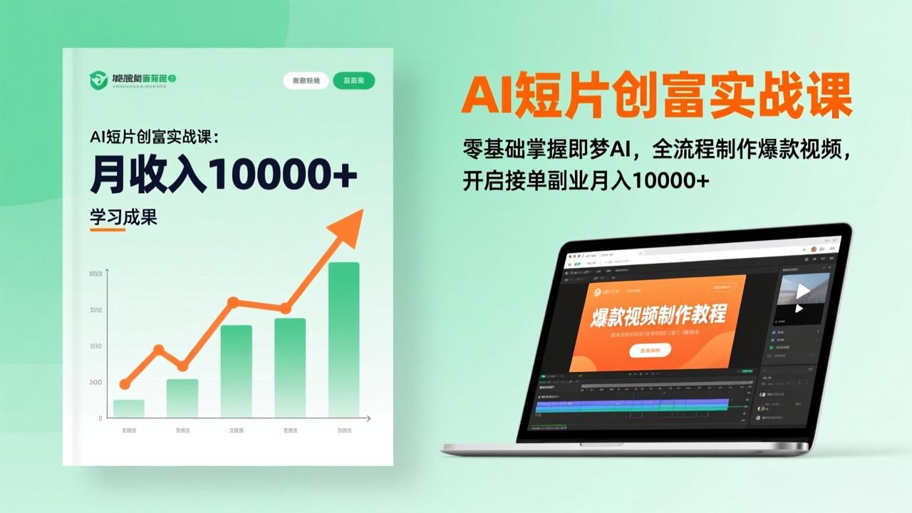 AI短片创富实战课：零基础掌握即梦AI，全流程制作爆款视频，开启接单副业月入10000+(更新-蚂蚁汇资源分享项目网