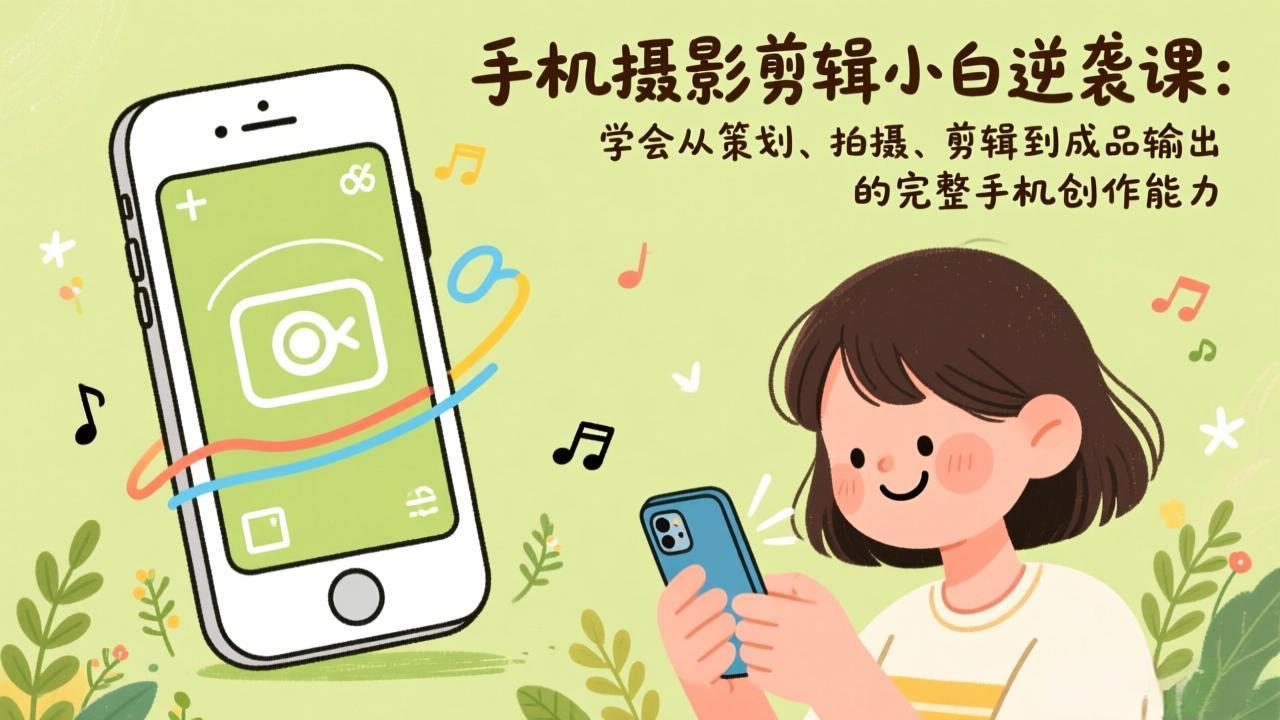 手机摄影剪辑小白逆袭课：学会从策划、拍摄、剪辑到成品输出的完整手机创作能力-蚂蚁汇资源分享项目网