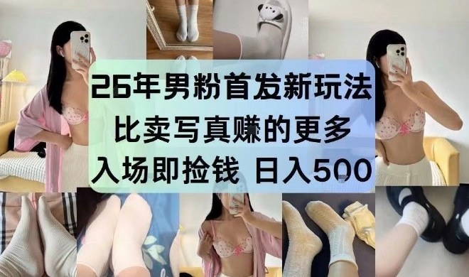 26年男粉首发最新3.0玩法，独此一家，比卖写真賺的更多，入场即捡钱，日入5张【揭秘】-蚂蚁汇资源分享项目网