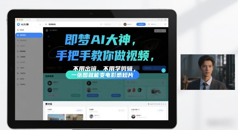 即梦AI大神手把手教你做视频，不用出镜、不用学剪辑，一张图就能变电影感短片-蚂蚁汇资源分享项目网