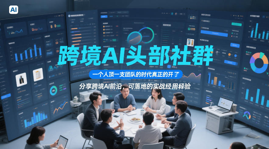 跨境AI头部社群，一个人顶一支团队的时代真正的开始了，分享跨境AI前沿，可落地的实战经验-蚂蚁汇资源分享项目网