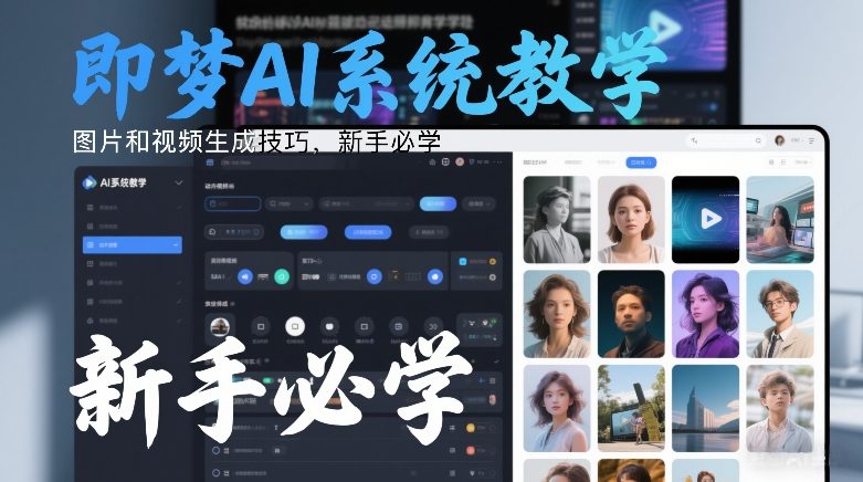 即梦AI系统教学，图片和视频生成技巧，新手必学-蚂蚁汇资源分享项目网