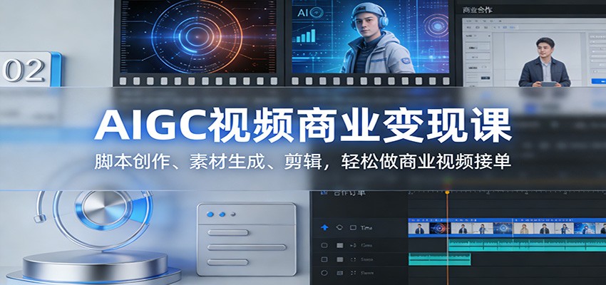 AIGC视频商业变现课：脚本创作、素材生成、剪辑，轻松做商业视频接单-蚂蚁汇资源分享项目网