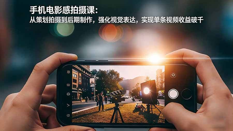 手机电影感拍摄课：从策划拍摄到后期制作，强化视觉表达，实现单条视频收益破千-蚂蚁汇资源分享项目网