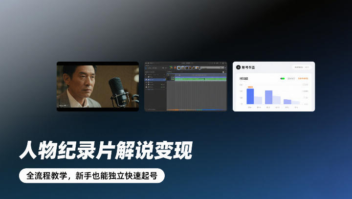 人物纪录片解说变现，全流程教学，新手也能独立快速起号-蚂蚁汇资源分享项目网