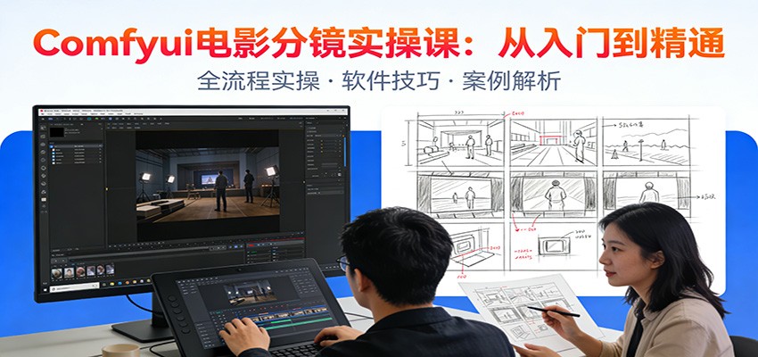 ComfyUI电影分镜实操课：分镜一致性，全流程AI视频制作，零基础也能做专业分镜-蚂蚁汇资源分享项目网