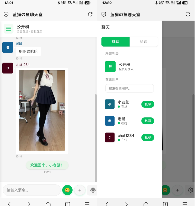 PHP实时消息聊天室源码 聊天APP源码 H5网页聊天室 PHP+WebSocket-蚂蚁汇资源分享项目网