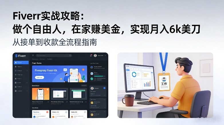 Fiverr实战攻略，做个自由人，在家賺美金，实现月入6k美刀-蚂蚁汇资源分享项目网