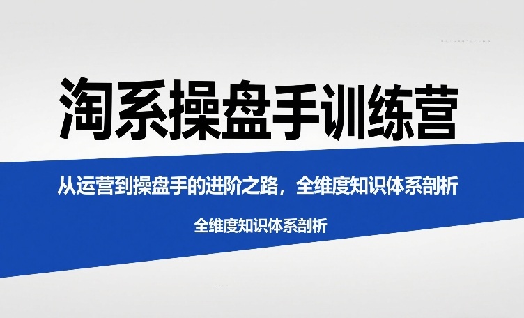 淘系操盘手训练营，​从运营到操盘手的进阶之路，全维度知识体系剖析-蚂蚁汇资源分享项目网