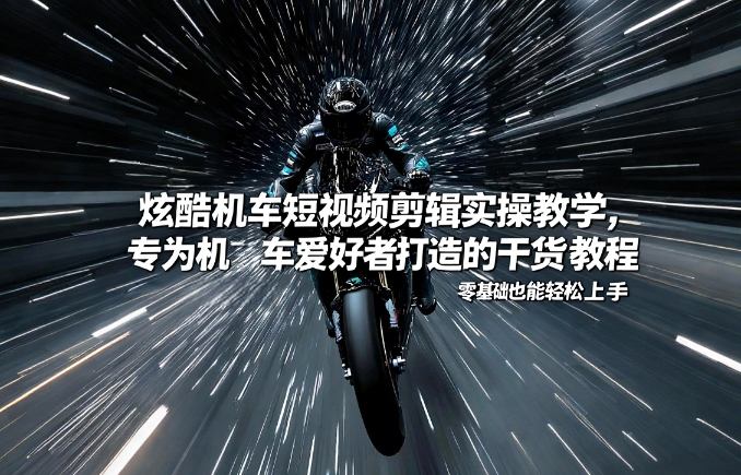 炫酷机车短视频剪辑实操教学，专为机车爱好者打造的干货教程，零基础也能轻松上手-蚂蚁汇资源分享项目网