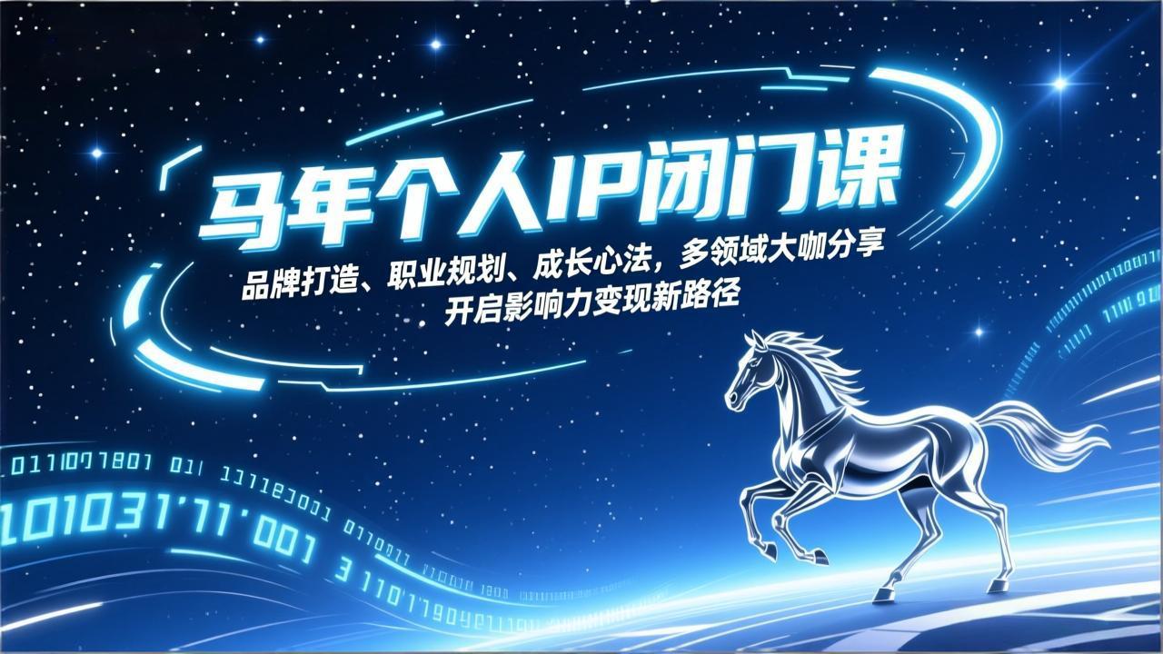 马年个人IP闭门课，品牌打造、职业规划、成长心法，多领域大咖分享，开启影响力变现新路径-蚂蚁汇资源分享项目网