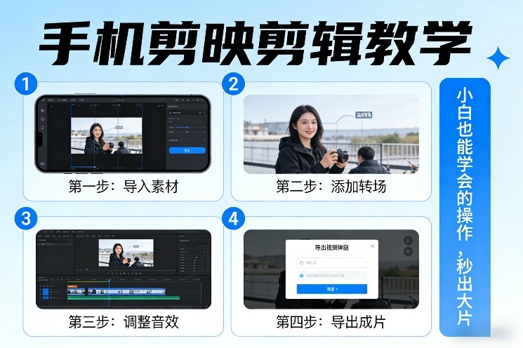 手机剪映剪辑教学，小白也能学会的操作，秒出大片-蚂蚁汇资源分享项目网