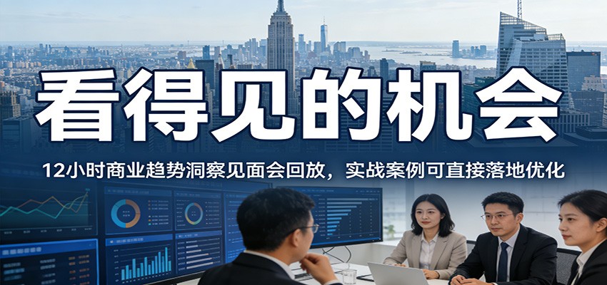 2026看得见的机会,12小时商业趋势洞察见面会回放,实战案例可直接落地优化-蚂蚁汇资源分享项目网