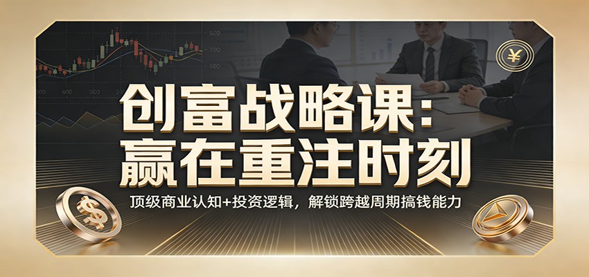 《创富战略课：赢在重注时刻》顶级商业认知+投资逻辑，解锁跨越周期搞钱能力-蚂蚁汇资源分享项目网