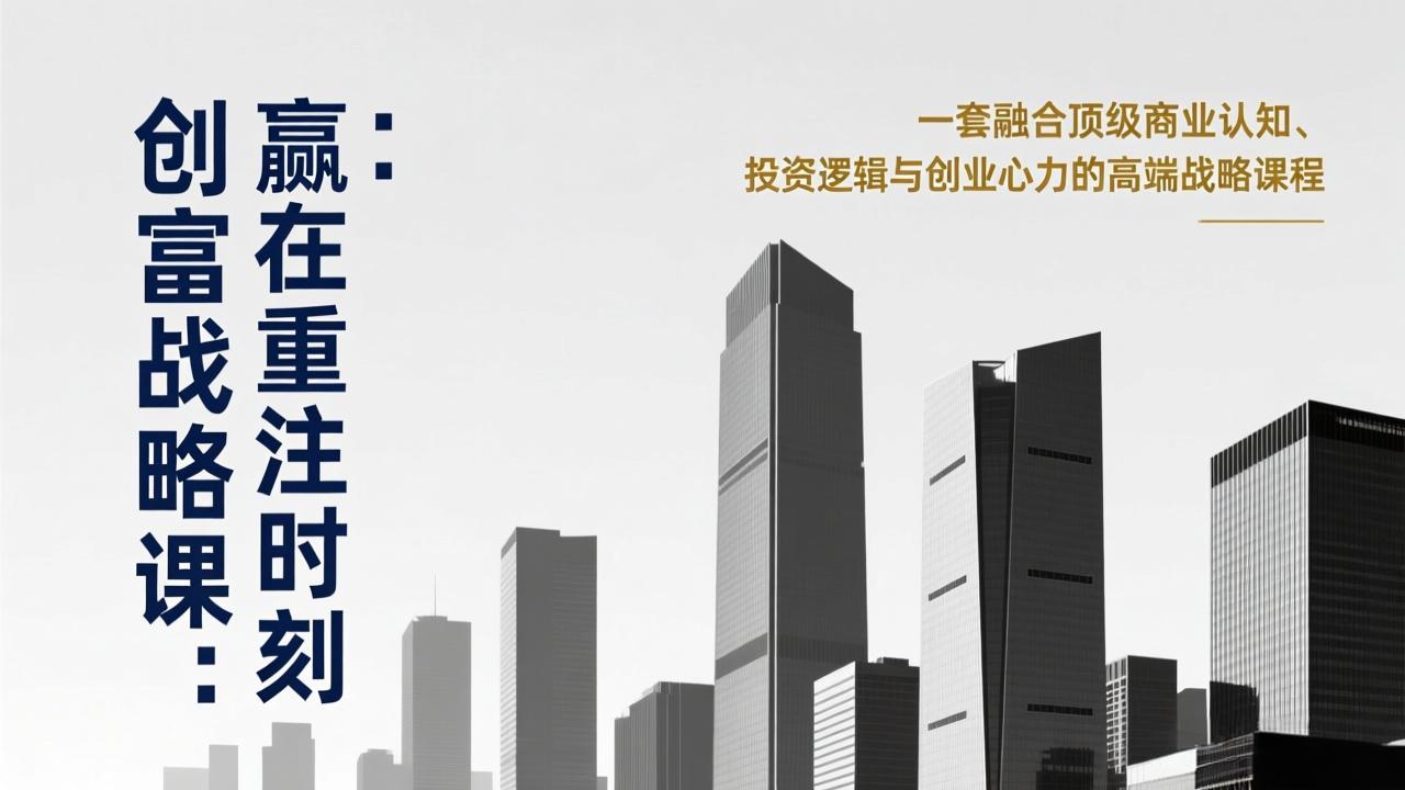 《创富战略课：赢在重注时刻》一套融合顶级商业认知、投资逻辑与创业心力的高端战略课程-蚂蚁汇资源分享项目网