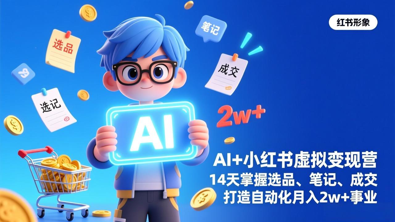 AI+小红书虚拟变现营(完结-蚂蚁汇资源分享项目网