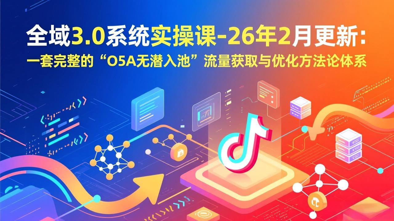 全域3.0系统实操课-26年2月更新：一套完整的“O5A无潜入池”流量获取与优化方法论体系-蚂蚁汇资源分享项目网