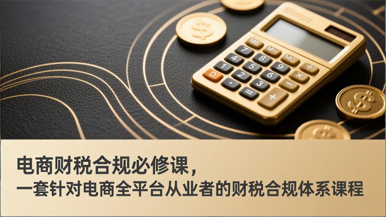 电商财税合规必修课，是一套针对电商全平台从业者的财税合规体系课程-蚂蚁汇资源分享项目网