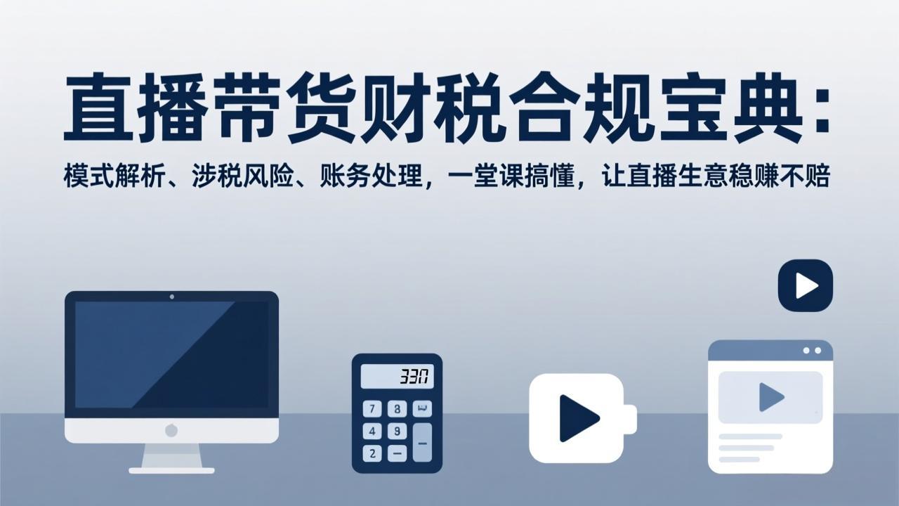 直播带货财税合规宝典：模式解析、涉税风险、账务处理，一堂课搞懂，让直播生意稳赚不赔-蚂蚁汇资源分享项目网