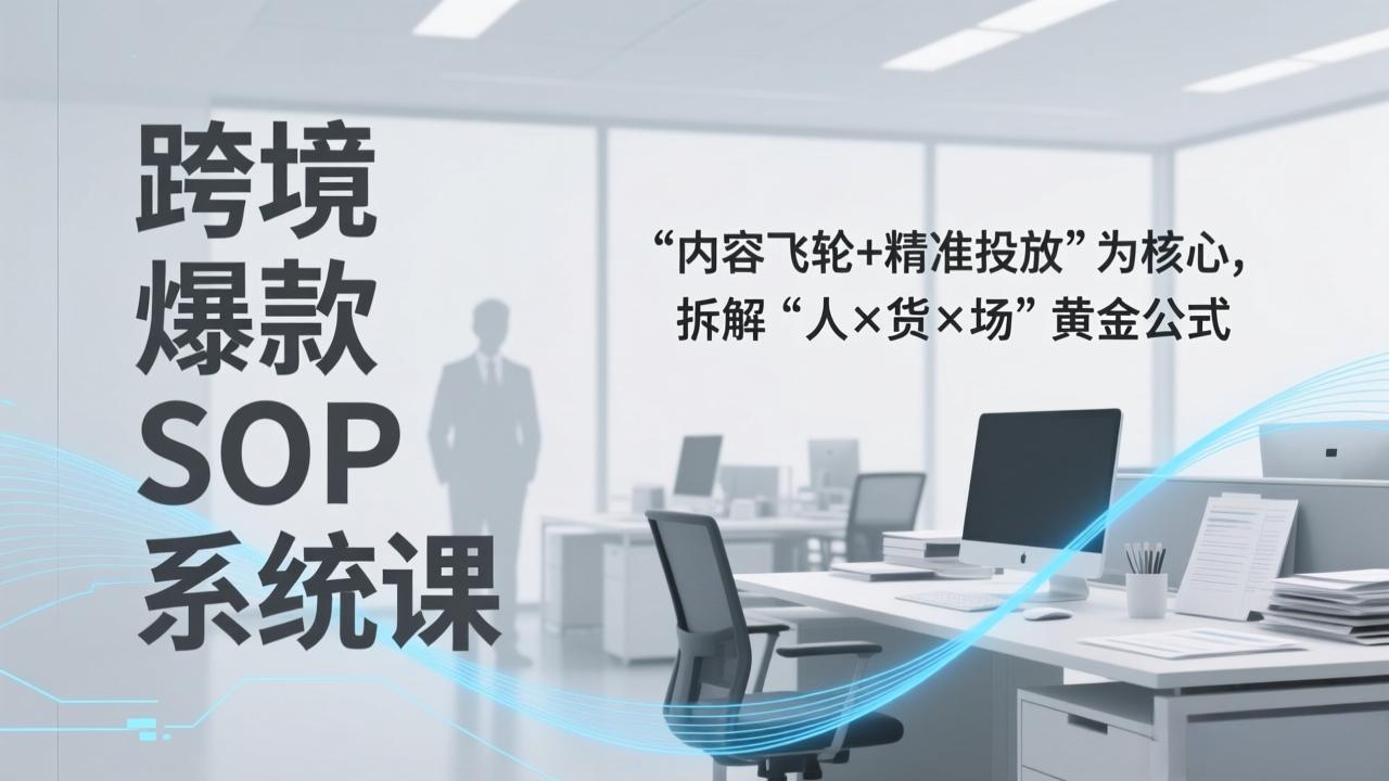 跨境爆款SOP系统课，“内容飞轮+精准投放”为核心，拆解“人×货×场”黄金公式-蚂蚁汇资源分享项目网