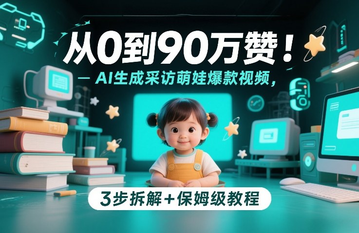 从0到90万赞：AI生成采访萌娃爆款视频，3步拆解+保姆级教程-蚂蚁汇资源分享项目网