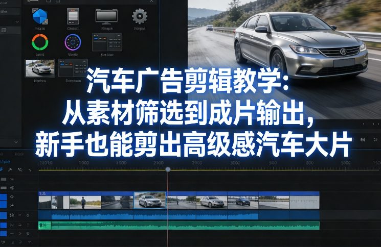 汽车广告剪辑教学：从素材筛选到成片输出，新手也能剪出高级感汽车大片-蚂蚁汇资源分享项目网