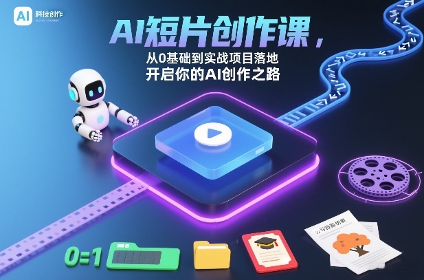 AI短片创作课，从0基础到实战项目落地，开启你的AI创作之路(更新)-蚂蚁汇资源分享项目网