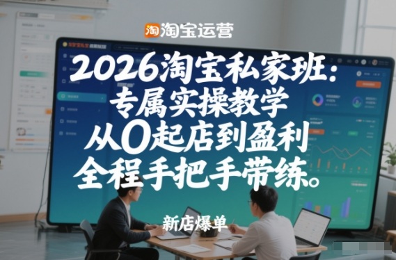 2026淘宝私家班：专属实操教学，从0起店到盈利，全程手把手带练(更新)-蚂蚁汇资源分享项目网