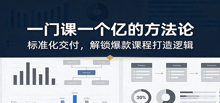 一门课一个亿的方法论：标准化交付，解锁爆款课程打造逻辑-蚂蚁汇资源分享项目网