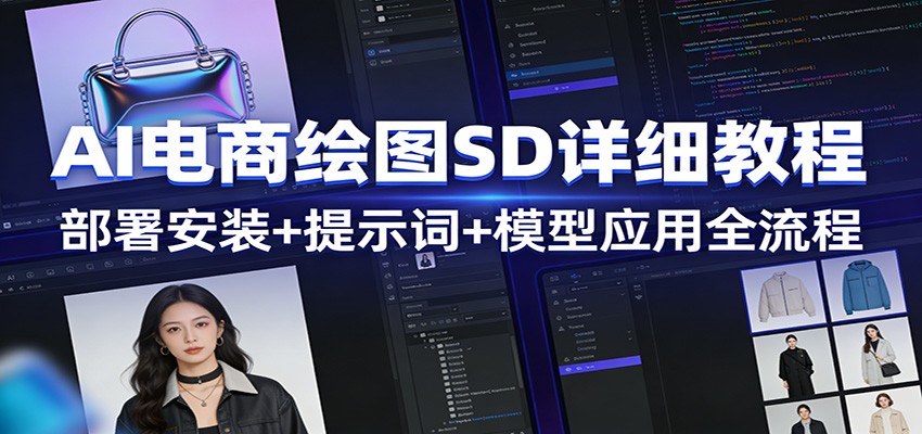 AI电商绘图SD详细教程：部署安装+提示词+模型应用全流程-蚂蚁汇资源分享项目网