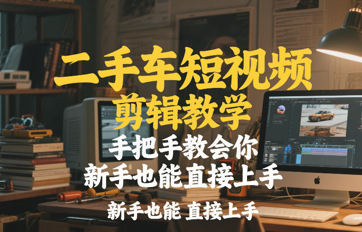二手车短视频剪辑教学，手把手教会你，新手也能直接上手-蚂蚁汇资源分享项目网