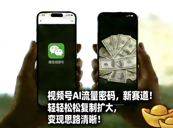 视频号AI流量密码新赛道，轻轻松松复制扩大，变现思路清晰-蚂蚁汇资源分享项目网