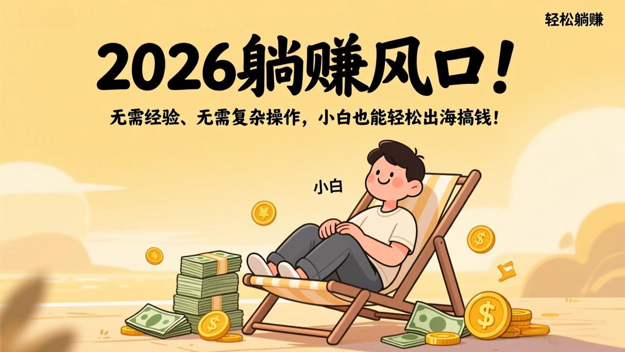 2026躺赚风口！无需经验、无需复杂操作，小白也能轻松出海搞钱！-蚂蚁汇资源分享项目网