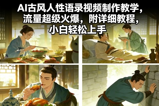 AI古风人性语录视频制作教学，流量超级火爆，附详细教程，小白轻松上手-蚂蚁汇资源分享项目网