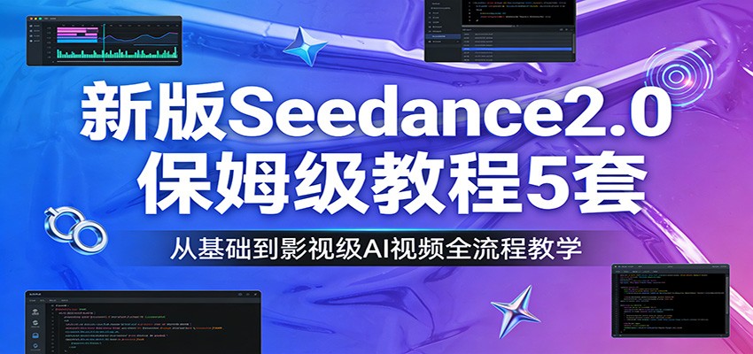 新版Seedance2.0保姆级教程5套：从基础到影视级AI视频全流程教学-蚂蚁汇资源分享项目网