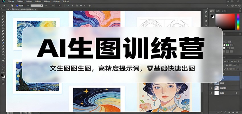 AI生图训练营：文生图图生图，高精度提示词，零基础快速出图-蚂蚁汇资源分享项目网
