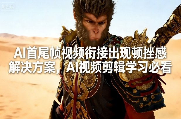 AI首尾帧视频衔接出现顿挫感解决方案，AI视频剪辑学习必看-蚂蚁汇资源分享项目网