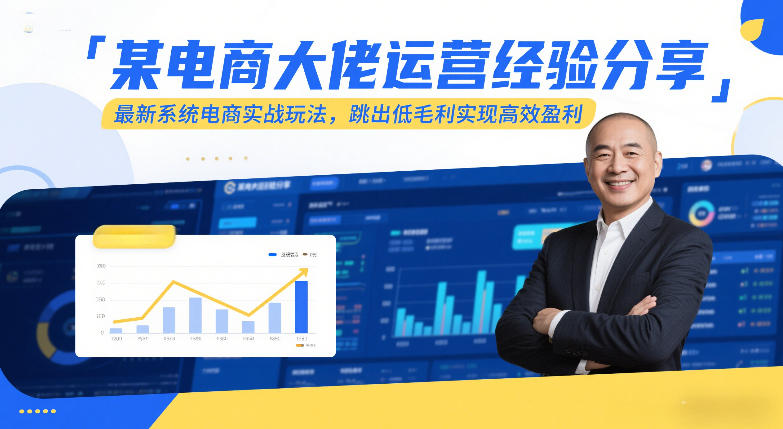 某电商大佬运营经验分享，最新系统电商实战玩法，跳出低毛利实现高效盈利(更新)-蚂蚁汇资源分享项目网