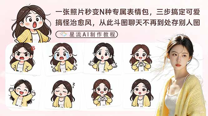 一张照片秒变N种专属表情包，三步搞定可爱搞怪治愈风，从此斗图聊天不再到处存别人图-蚂蚁汇资源分享项目网