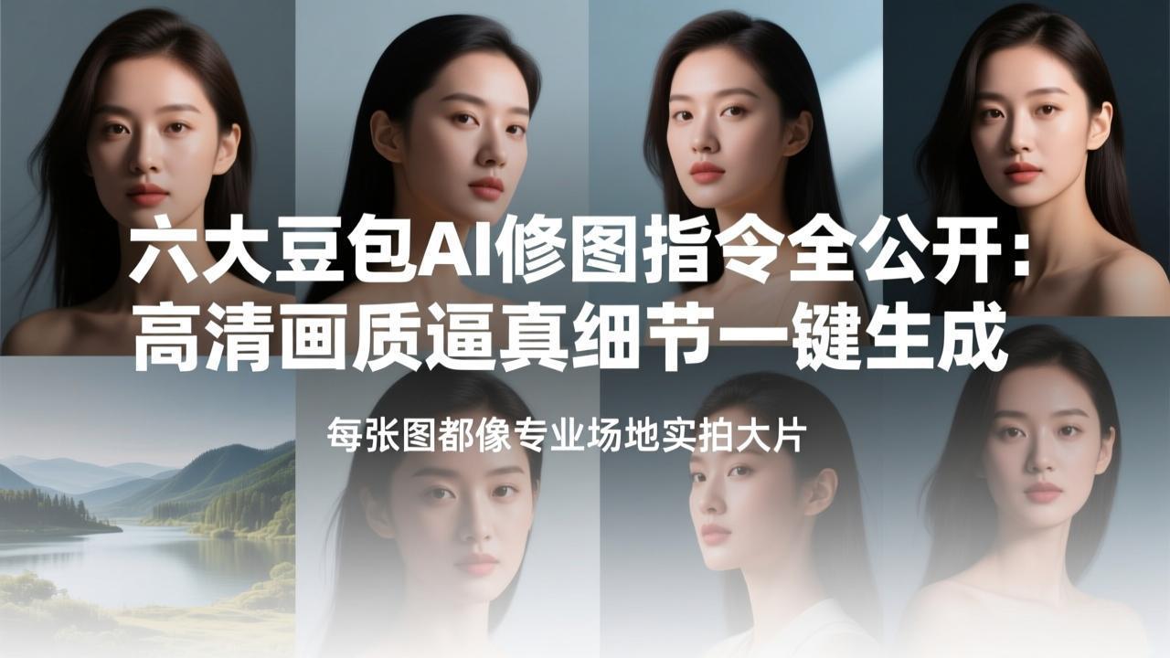 六大豆包AI修图指令全公开：高清画质逼真细节一键生成，每张图都像专业场地实拍大片-蚂蚁汇资源分享项目网